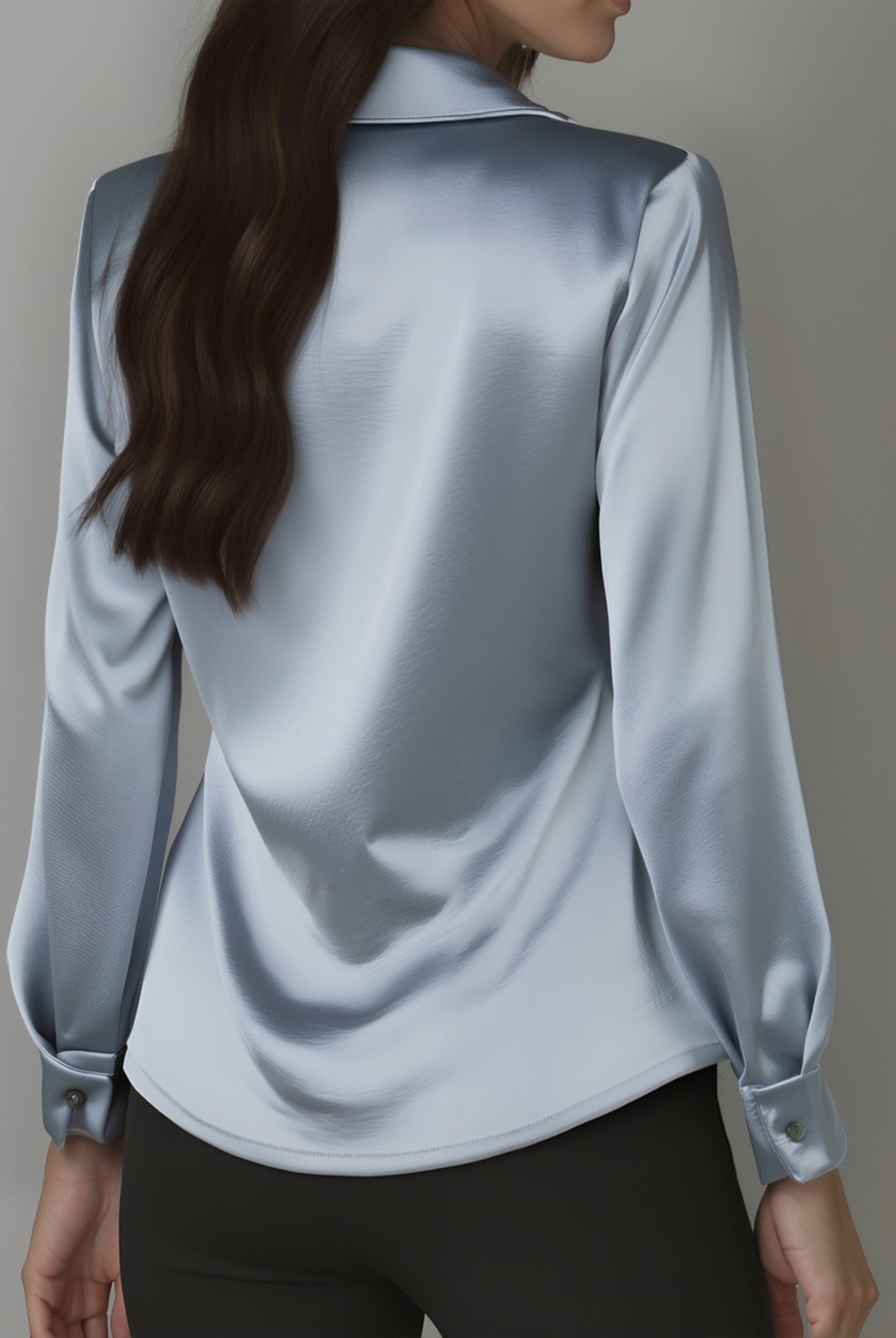 Delphine | White Draped Satin Blouse - Lumina Vancouver - Lumina Vancouver