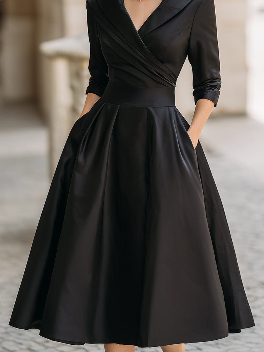 Aurora | Vintage Satin Midi Dress - Lumina Vancouver - Lumina Vancouver