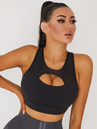 Hollow Mesh Shock-proof Gathered Corset Short Tracksuit.