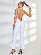 Backless Flare Jumpsuit.