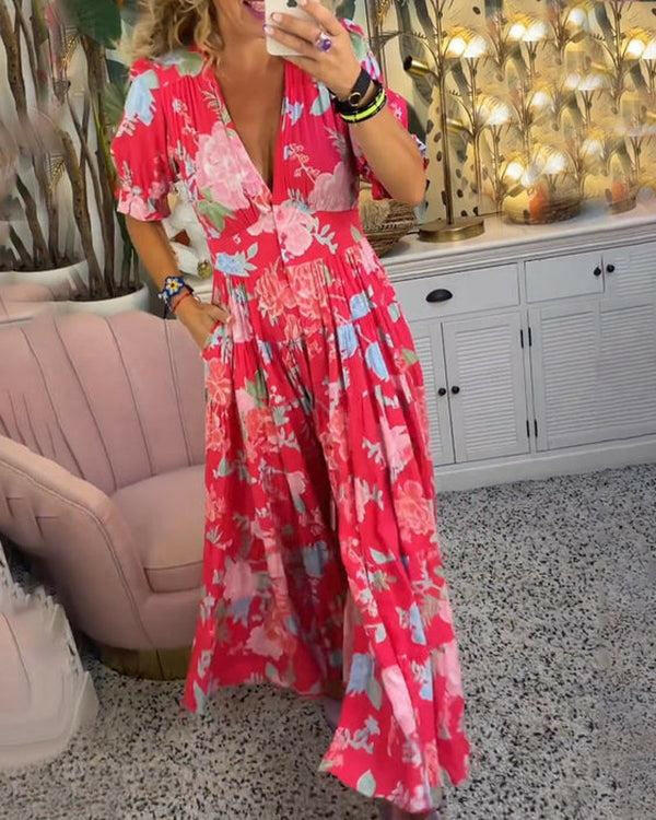 FLORIANA™ - Vibrant Floral Dress.