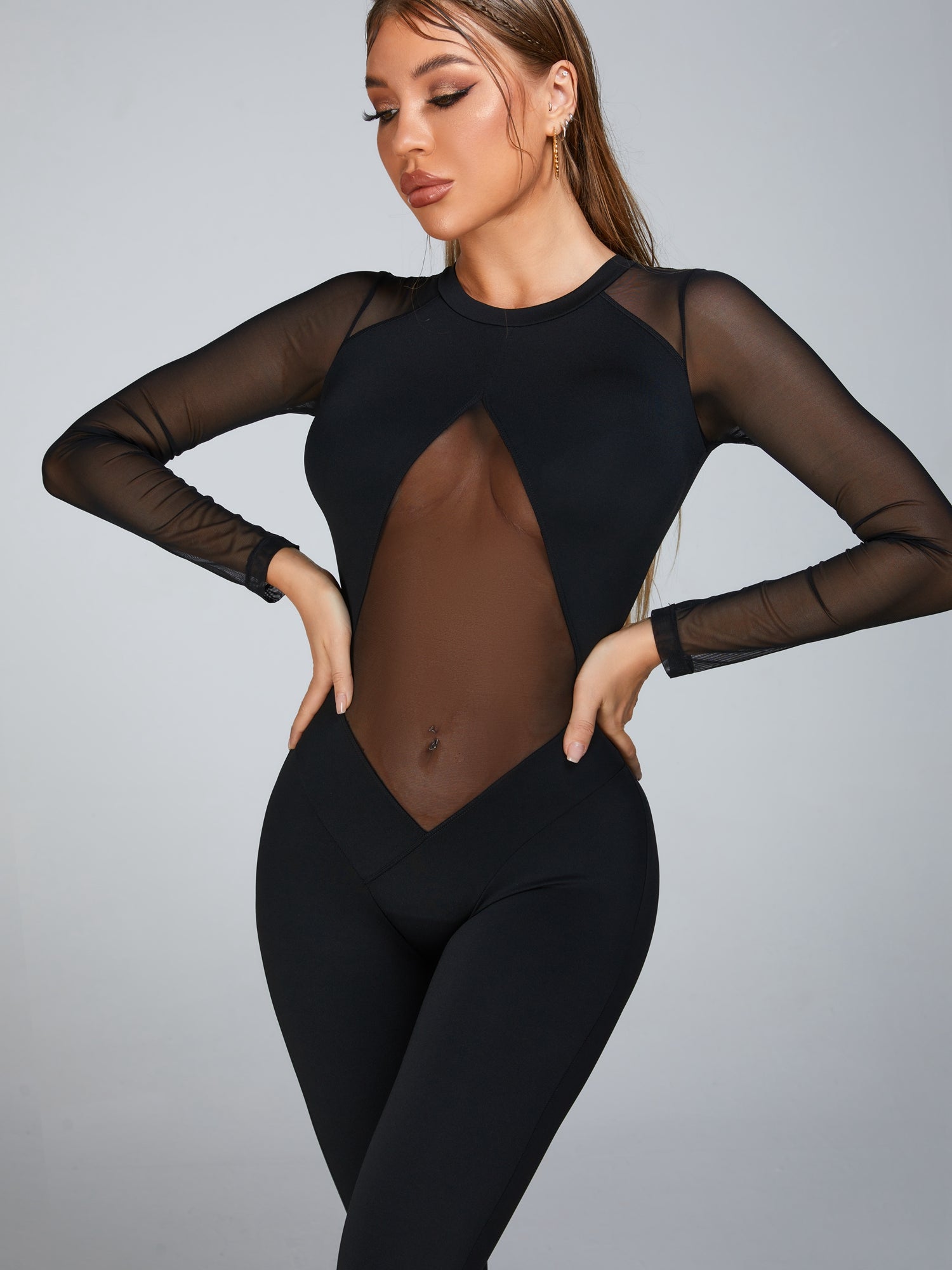 Sexy Mesh Jumpsuit.
