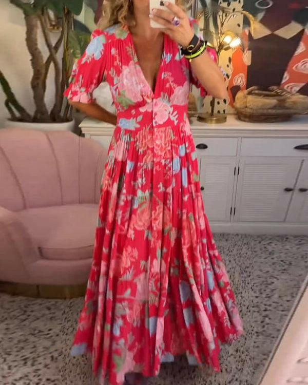 FLORIANA™ - Vibrant Floral Dress.