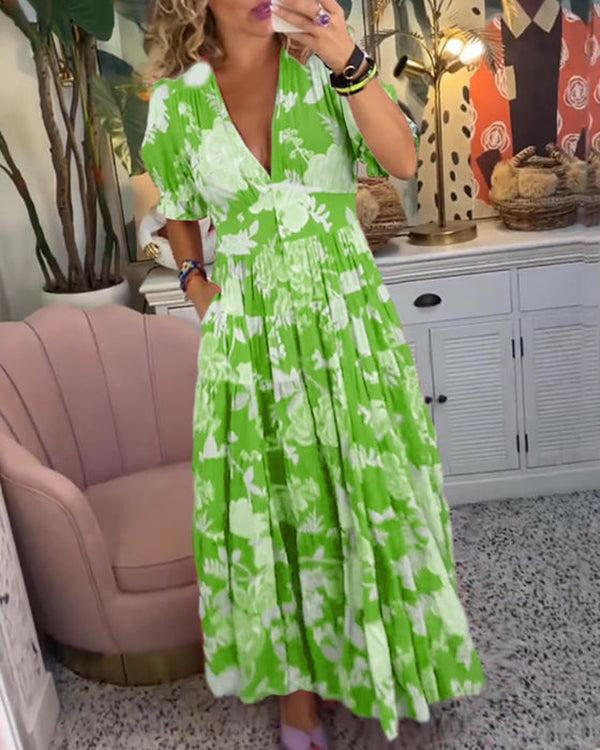 FLORIANA™ - Vibrant Floral Dress.