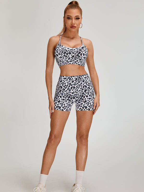 Leopard Print Cross Back Tracksuit.