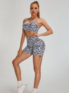 Leopard Print Cross Back Tracksuit.