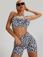 Leopard Print Cross Back Tracksuit.