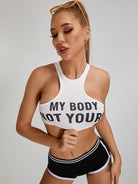 Tight Letter Print  Scrunch Bum Short Tracksuit.