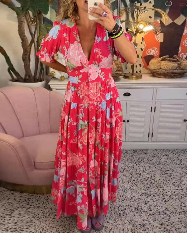 FLORIANA™ - Vibrant Floral Dress.