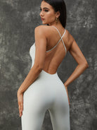 Flared Split Beauty Back Jumpsuit.