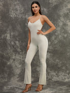 Flared Split Beauty Back Jumpsuit.
