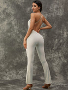 Flared Split Beauty Back Jumpsuit.