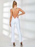 Backless Flare Jumpsuit.