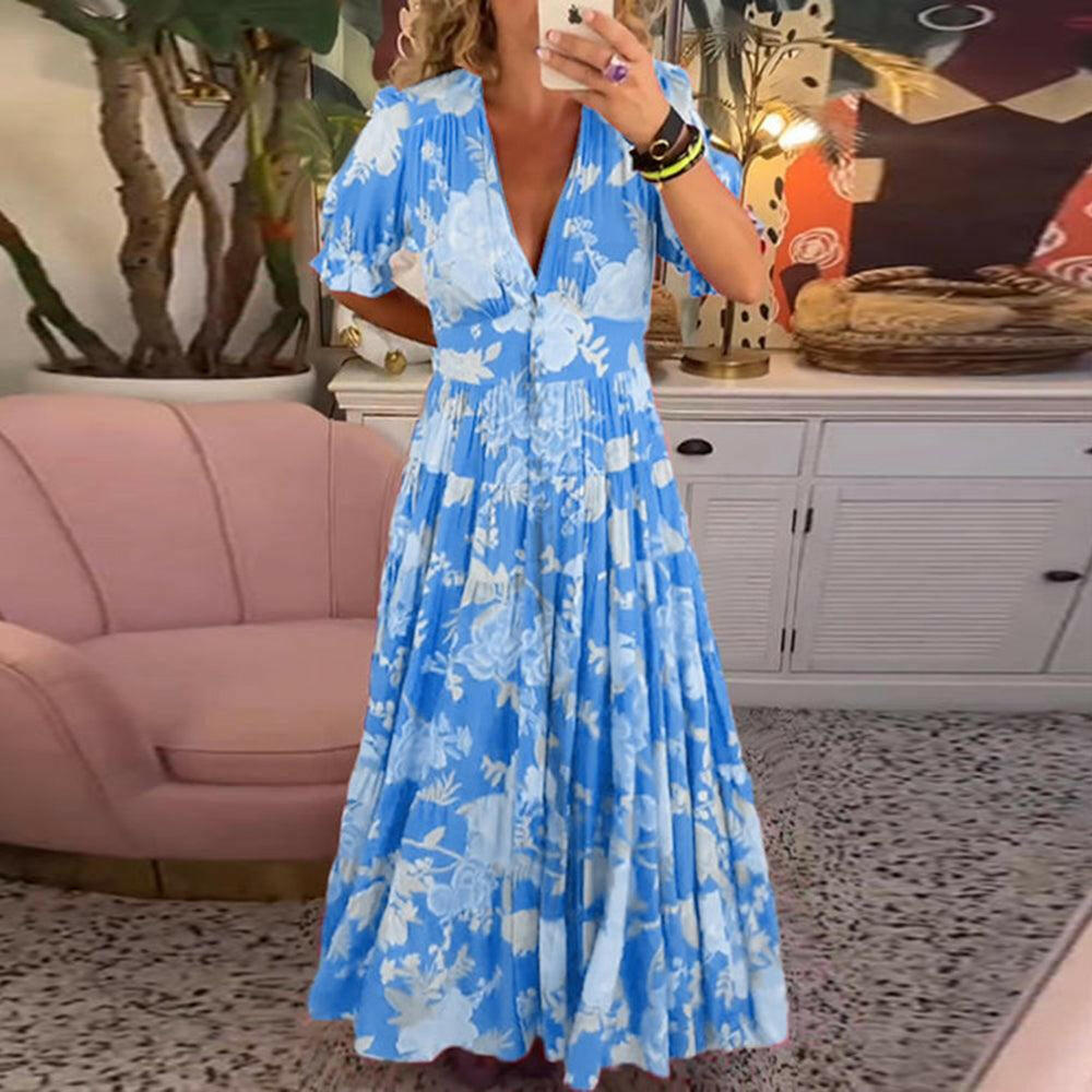 FLORIANA™ - Vibrant Floral Dress.