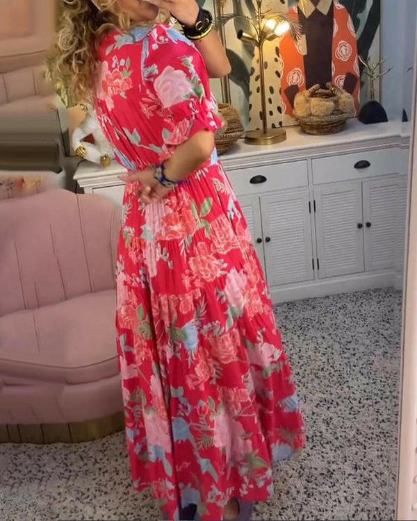 FLORIANA™ - Vibrant Floral Dress.