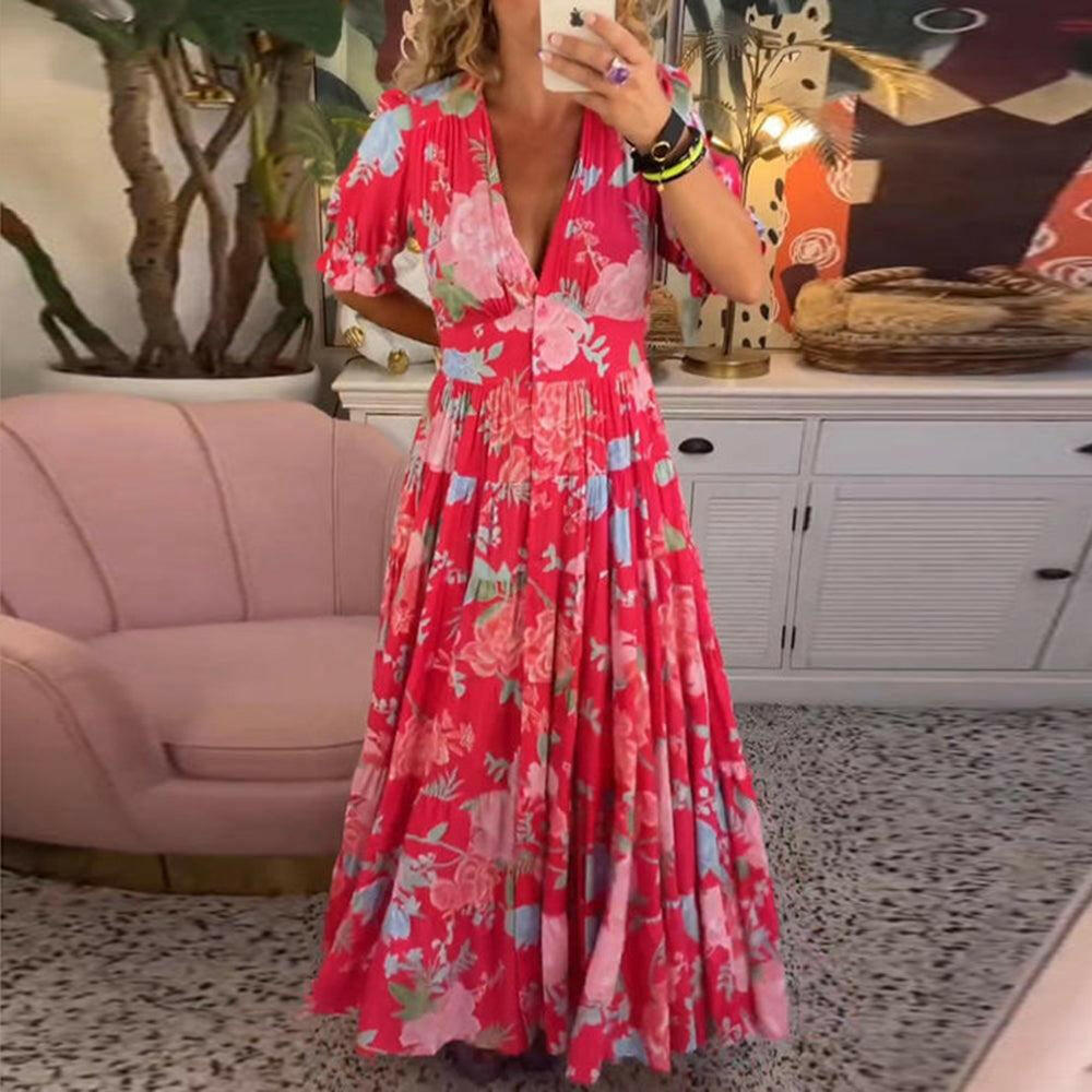 FLORIANA™ - Vibrant Floral Dress.