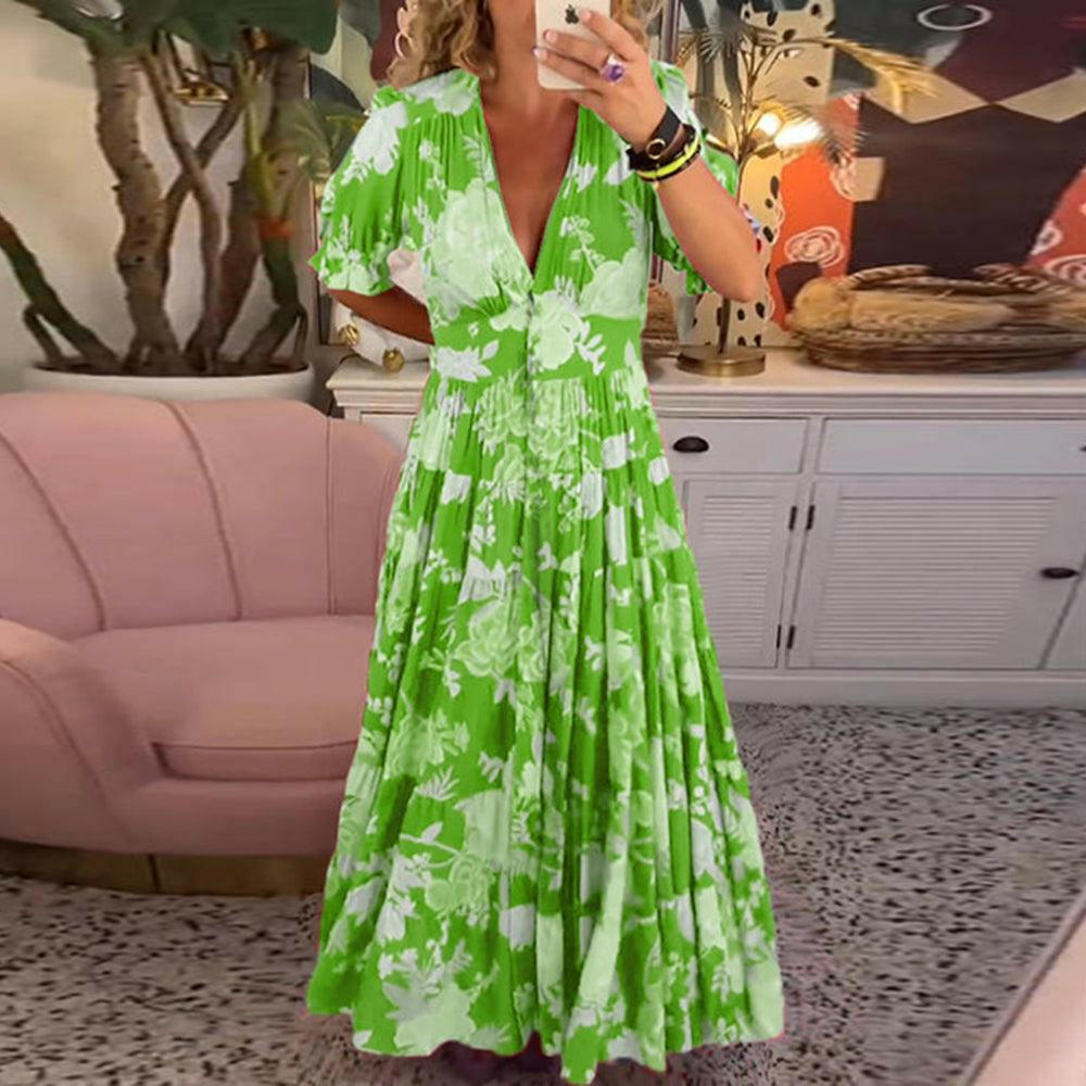 FLORIANA™ - Vibrant Floral Dress.