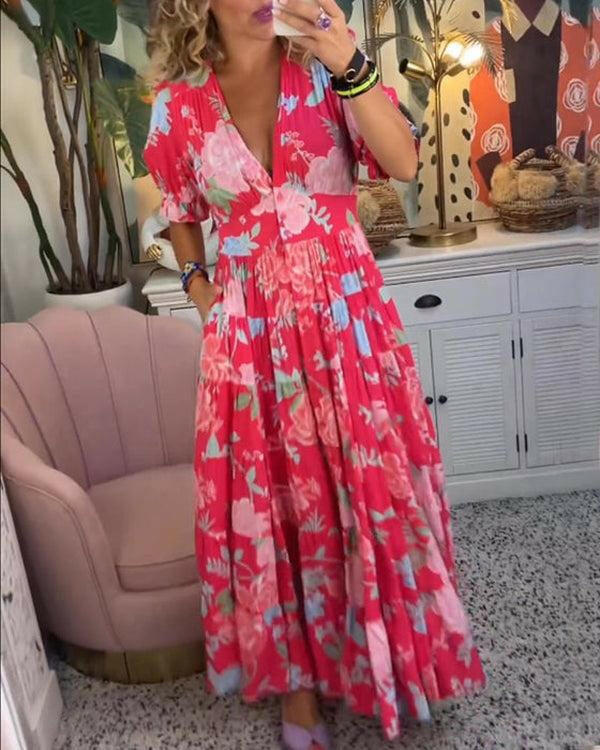 FLORIANA™ - Vibrant Floral Dress.