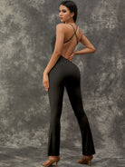 Flared Split Beauty Back Jumpsuit.