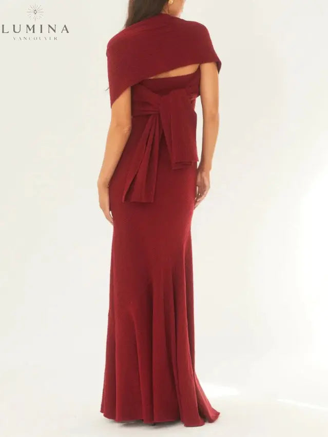 Adriana - Fashion Strapless One Shoulder Fishtail Maxi Dress - Lumina Vancouver