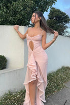 Amber - Cut-Out Ruffle Maxi Dress Lumina Vancouver