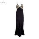 Anissa - Spliced-Lace Mesh Maxi Dress Lumina Vancouver