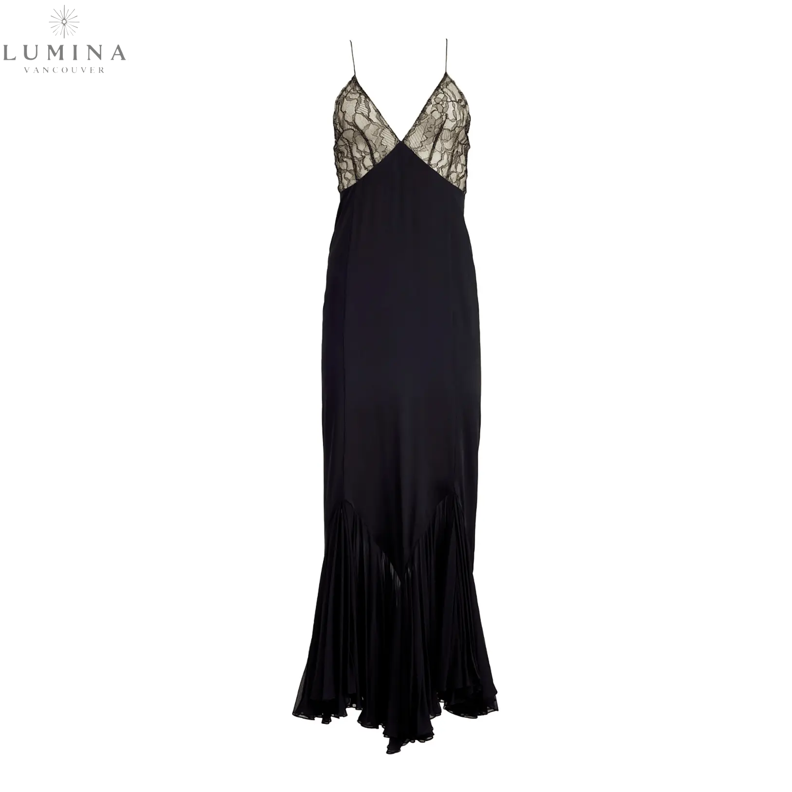 Anissa - Spliced-Lace Mesh Maxi Dress Lumina Vancouver
