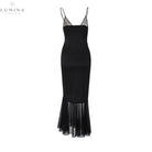 Anissa - Spliced-Lace Mesh Maxi Dress Lumina Vancouver