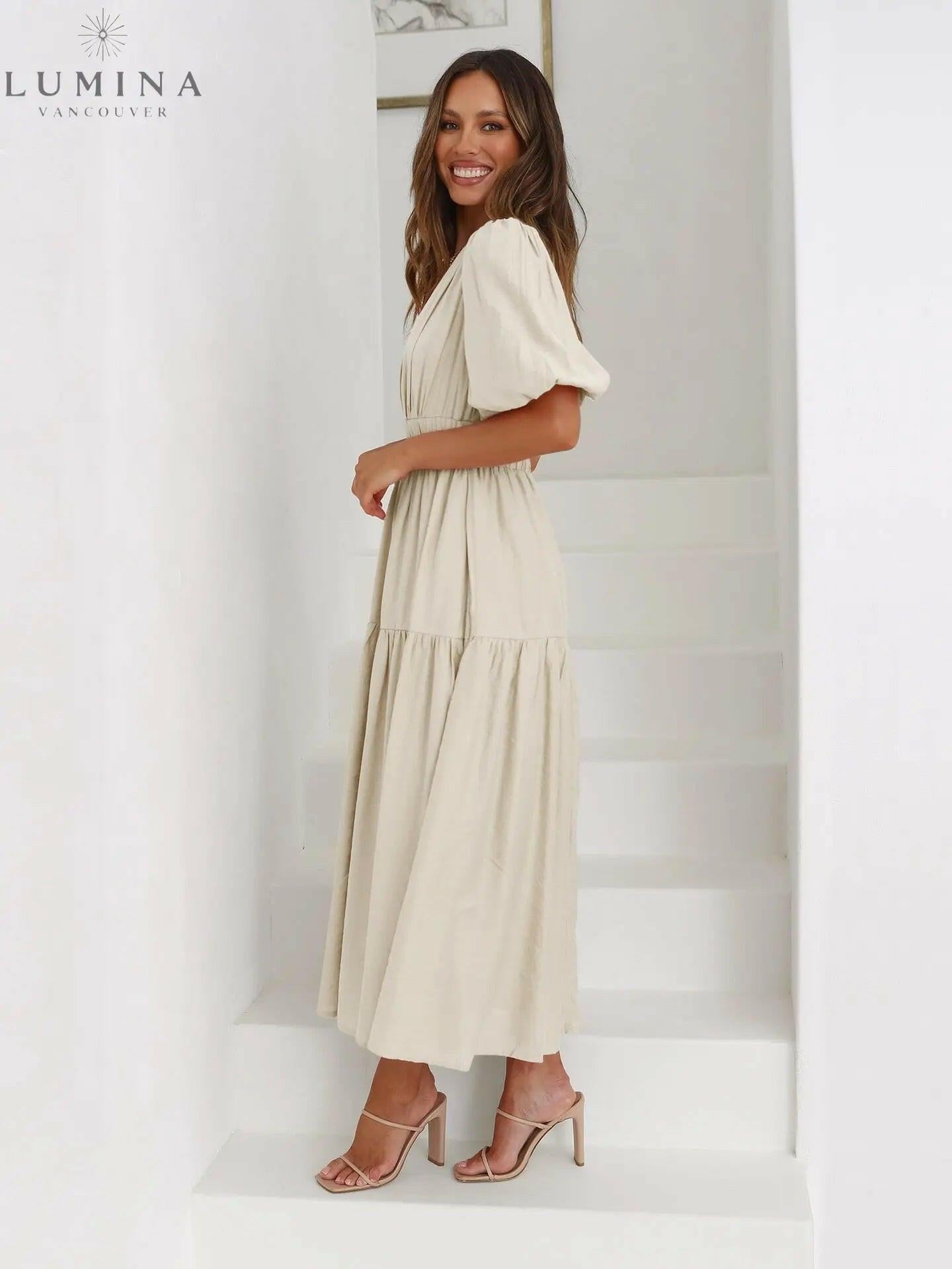 Avalon - Dress with Puff Sleeves