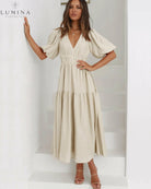 Avalon - Dress with Puff Sleeves Lumina Vancouver
