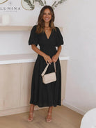 Avalon - Dress with Puff Sleeves Lumina Vancouver