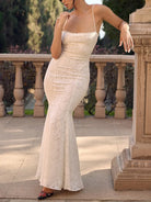Calista - Three-Dimensional Burnt Fishtail Maxi Dress - Lumina Vancouver