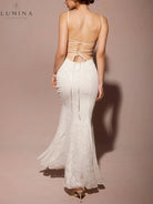 Calista - Three-Dimensional Burnt Fishtail Maxi Dress - Lumina Vancouver