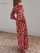 Calla - Vacation Floral Print Smocked Off Shoulder Pocketed Maxi Dress - Lumina Vancouver