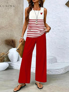 Camille - Twill Stripe Vest And Pants Set - Lumina Vancouver