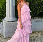 Carys - Halterneck Layered Ruffle Maxi Dress Lumina Vancouver