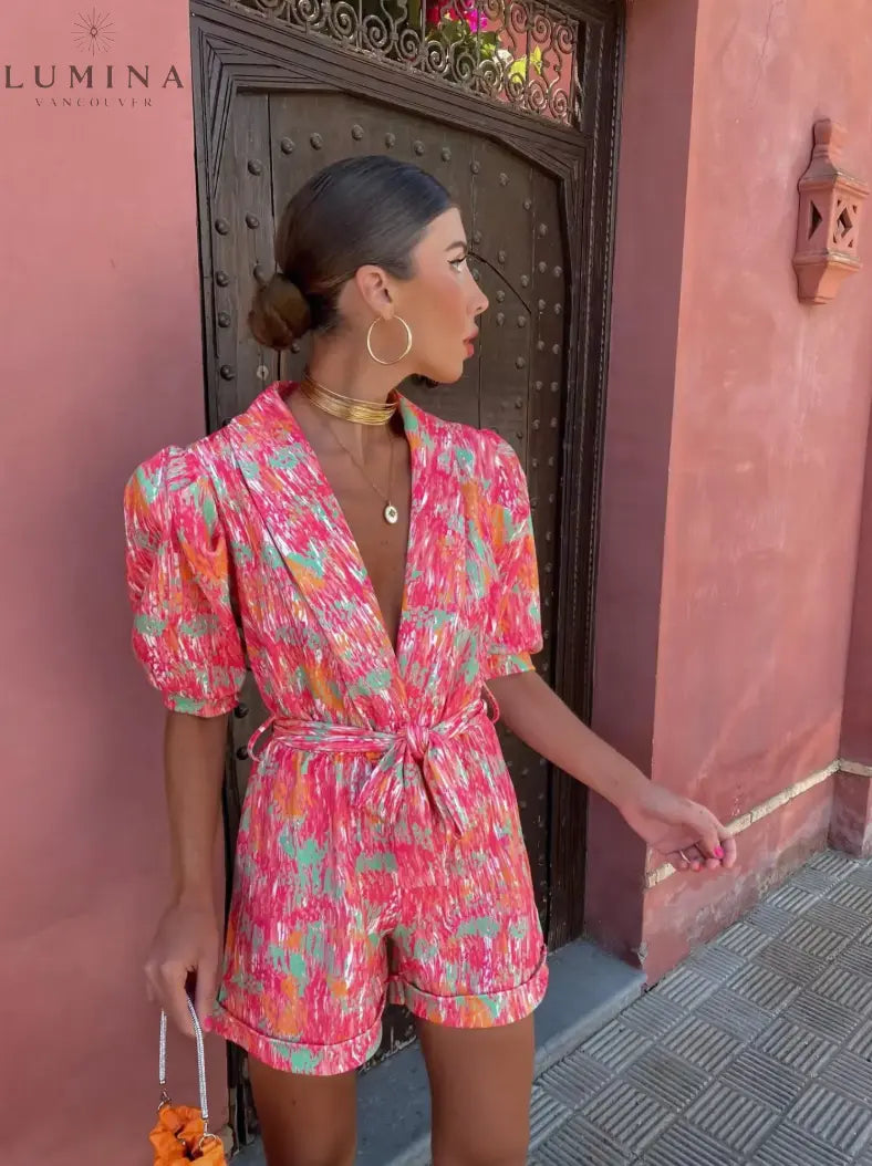 Clarissa - Trendy V-Neck Jumpsuit - Lumina Vancouver