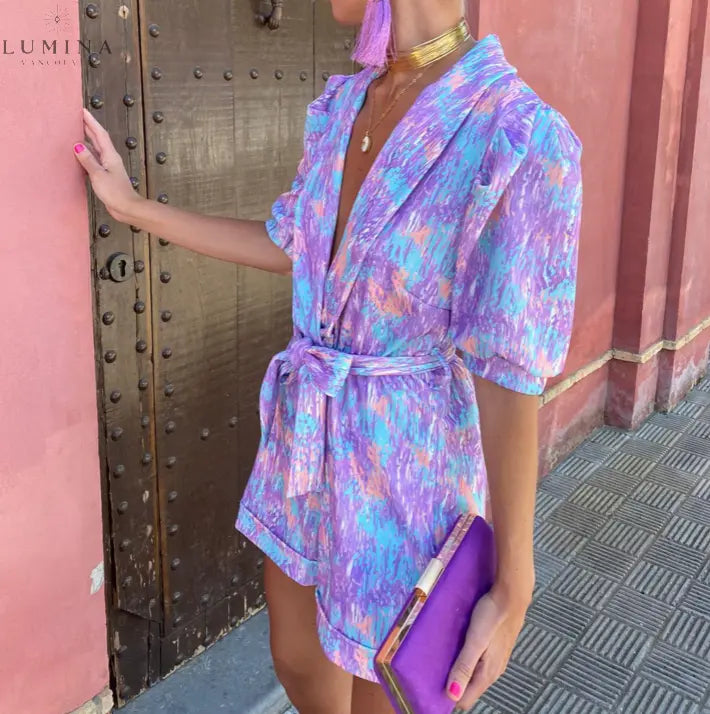 Clarissa - Trendy V-Neck Jumpsuit - Lumina Vancouver