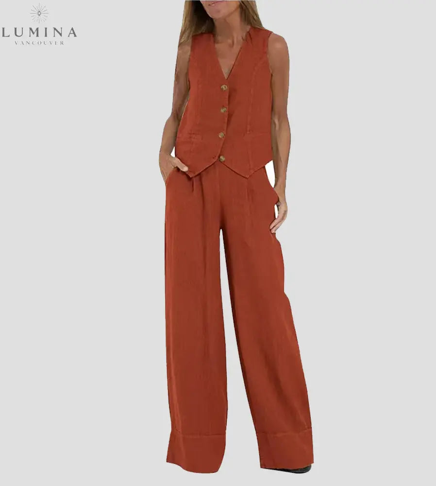 Ella - Vest & Wide Pants Set (Almost sold out) - Lumina Vancouver