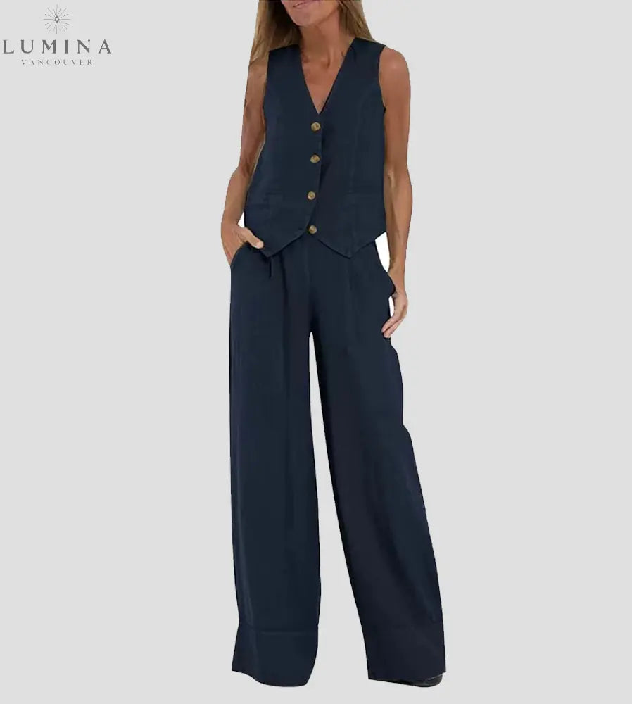 Ella - Vest & Wide Pants Set (Almost sold out) - Lumina Vancouver
