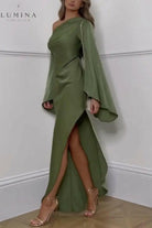 Enya - One-Shoulder Bell Sleeves Maxi Dress Lumina Vancouver