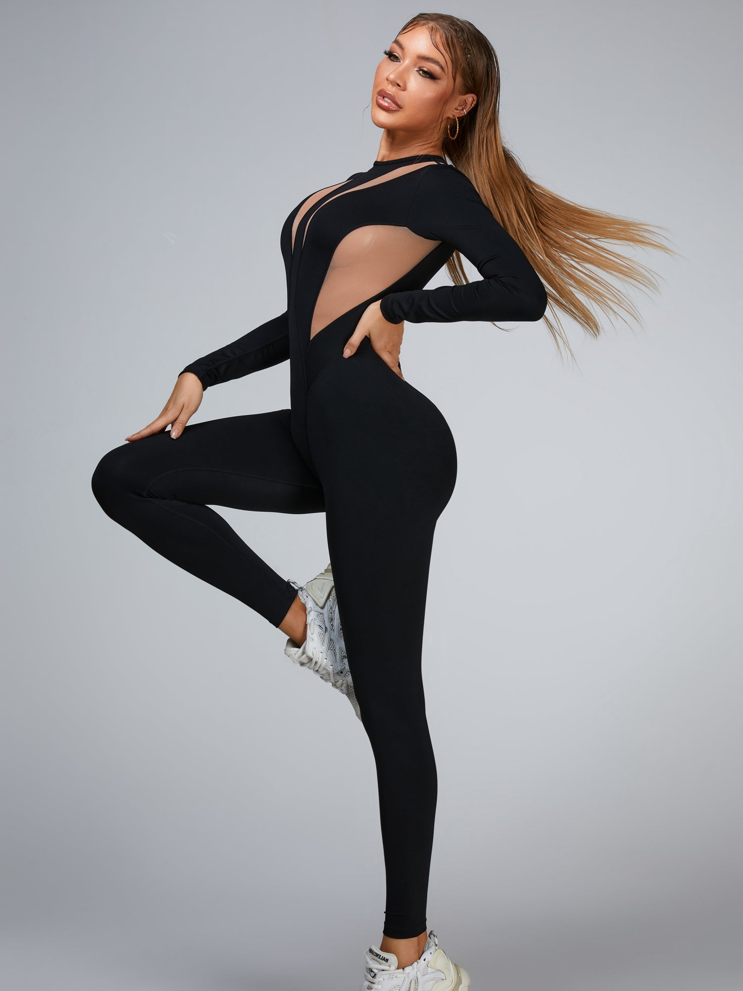 Fashion “Flame” Mesh Jumpsuit