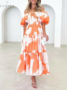Fiore - Unique Floral Print Patchwork Up Pleated Maxi Dress - Lumina Vancouver