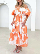 Fiore - Unique Floral Print Patchwork Up Pleated Maxi Dress - Lumina Vancouver