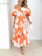 Fiore - Unique Floral Print Patchwork Up Pleated Maxi Dress - Lumina Vancouver