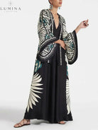 Isla - Unique Floral Print Flowy Maxi Dress - Lumina Vancouver