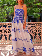Isolde - Unique Painted Crochet Floral Print Midi Dress - Lumina Vancouver