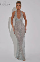 Kaesia - Sequins Backless Knot Maxi Dress Lumina Vancouver