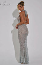 Kaesia - Sequins Backless Knot Maxi Dress Lumina Vancouver