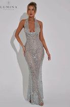 Kaesia - Sequins Backless Knot Maxi Dress Lumina Vancouver